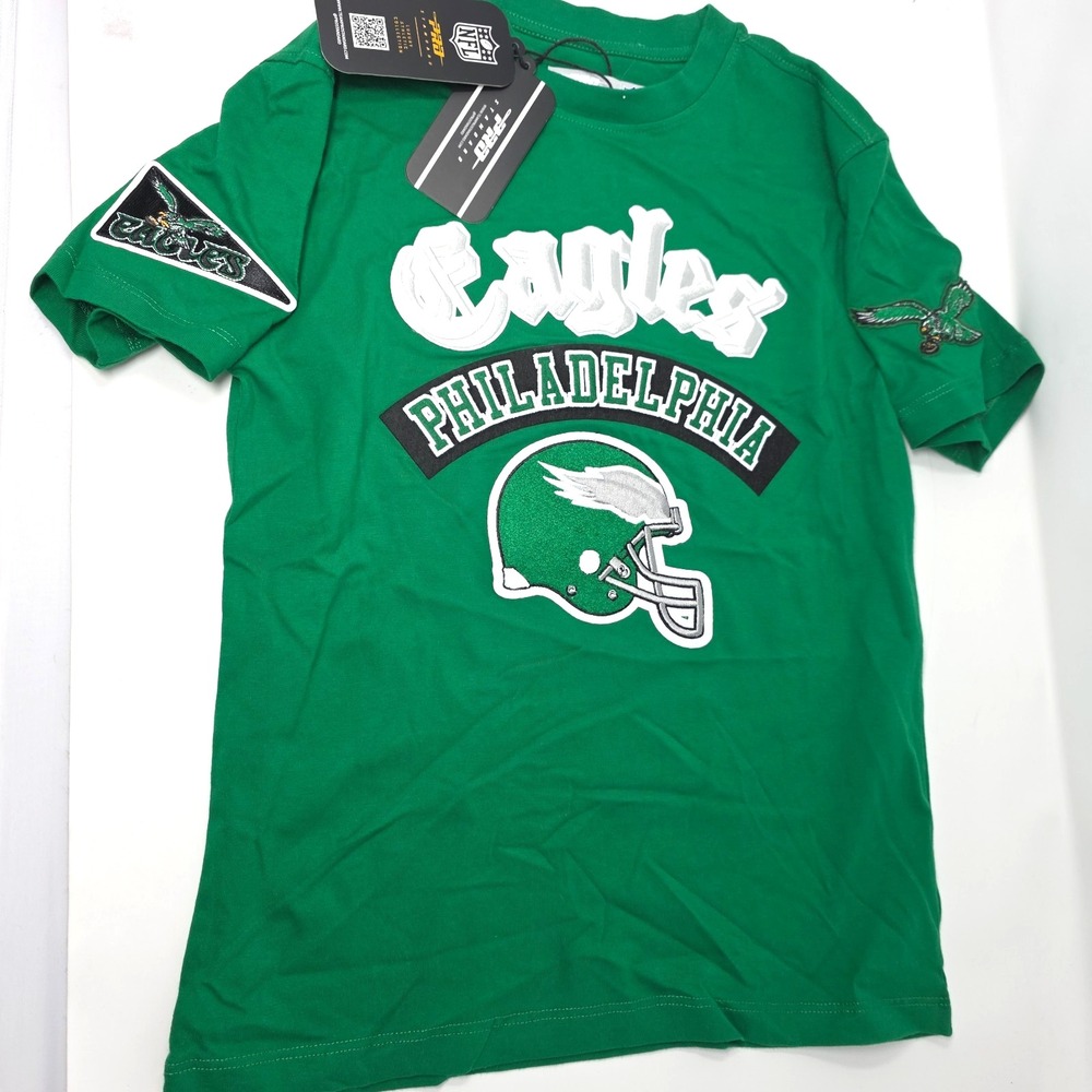 Pro Standard T-Shirt Boys M Kelly Green‎ Eagles NFL Patches Cotton Regular